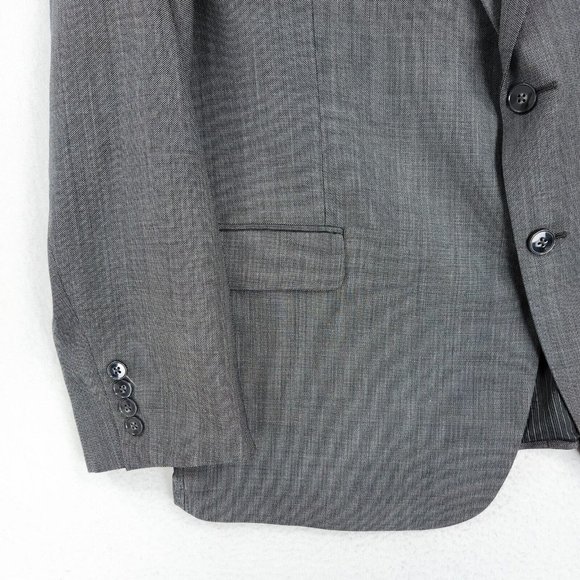 Calvin Klein Jacket Mens 46 Regular Gray Wool Slim Fit Blazer Suit Coat Career - Picture 3 of 15